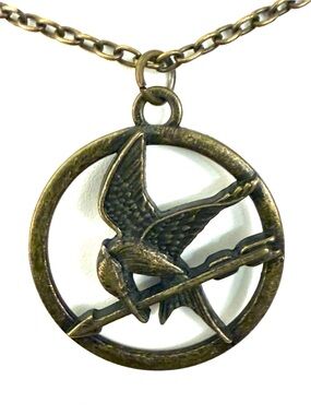 Hunger Games Mockingjay Necklace • Lionsgate Bronze Bird Arrow Pendant